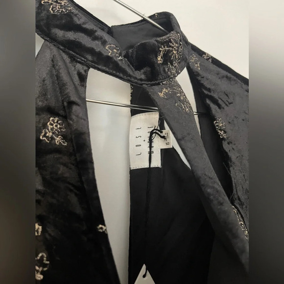 Lost and Wander Genevieve Black Velvet Embroidered Romper Size XS / Extra Small - Picture 5 of 6
